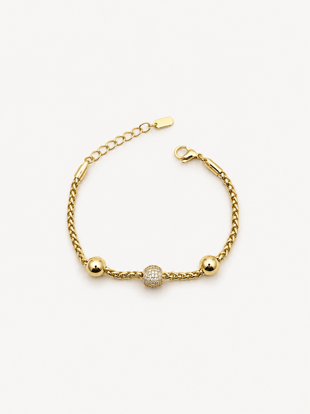 Gold Top Taş Detaylı Bileklik