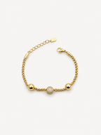 Gold Top Taş Detaylı Bileklik