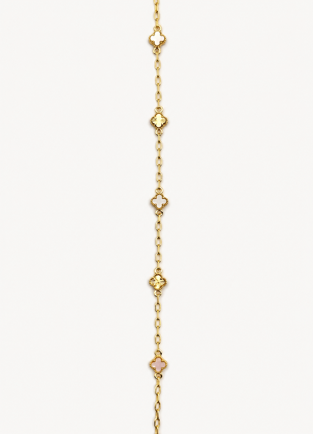 Gold Yonca Taşlı Bileklik