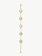 Gold ve Beyaz Yonca Bileklik