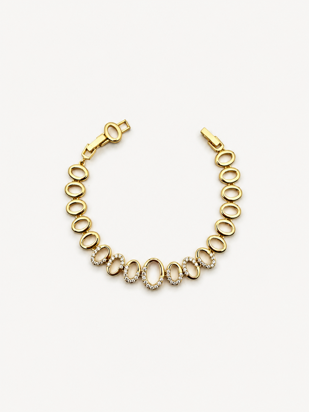 Gold Oval Taş Detaylı Bileklik