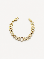 Gold Oval Taş Detaylı Bileklik