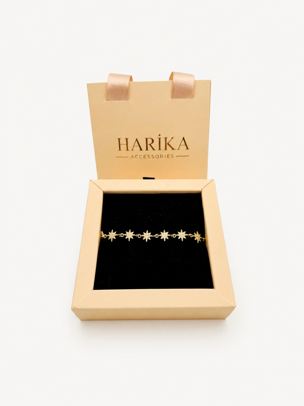 Gold Yıldız Taşlı Bileklik