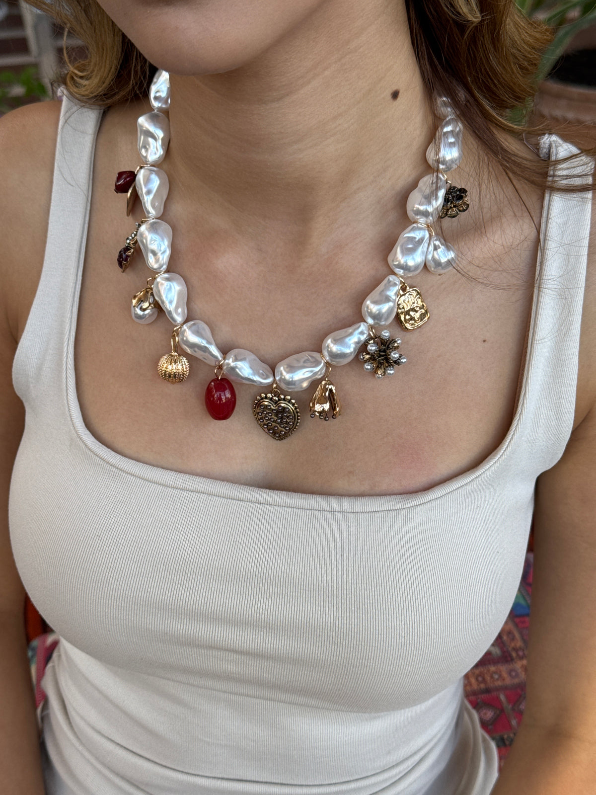 Barok İnci Charm Kolye