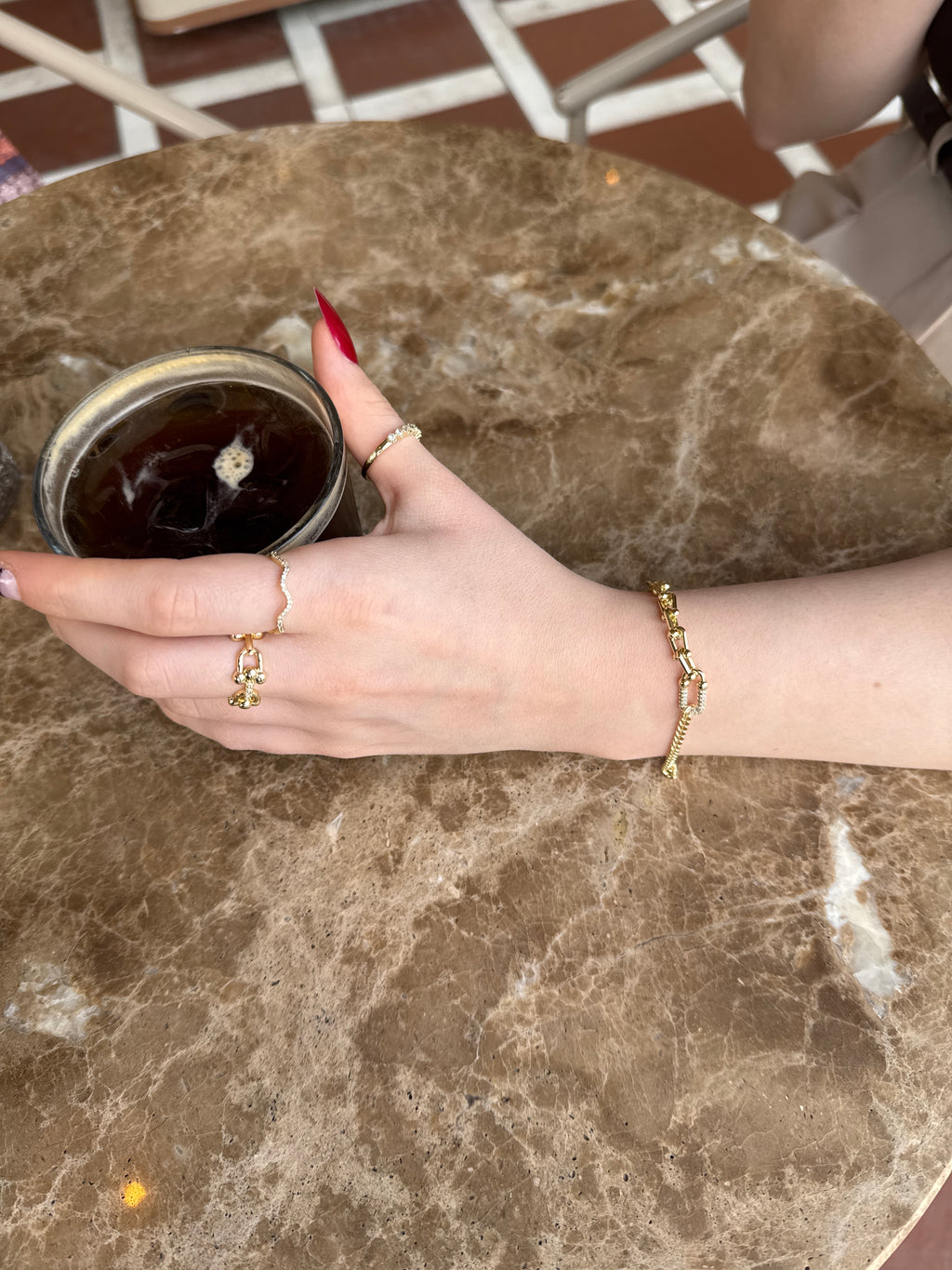 Gold Çift Zincir Bileklik