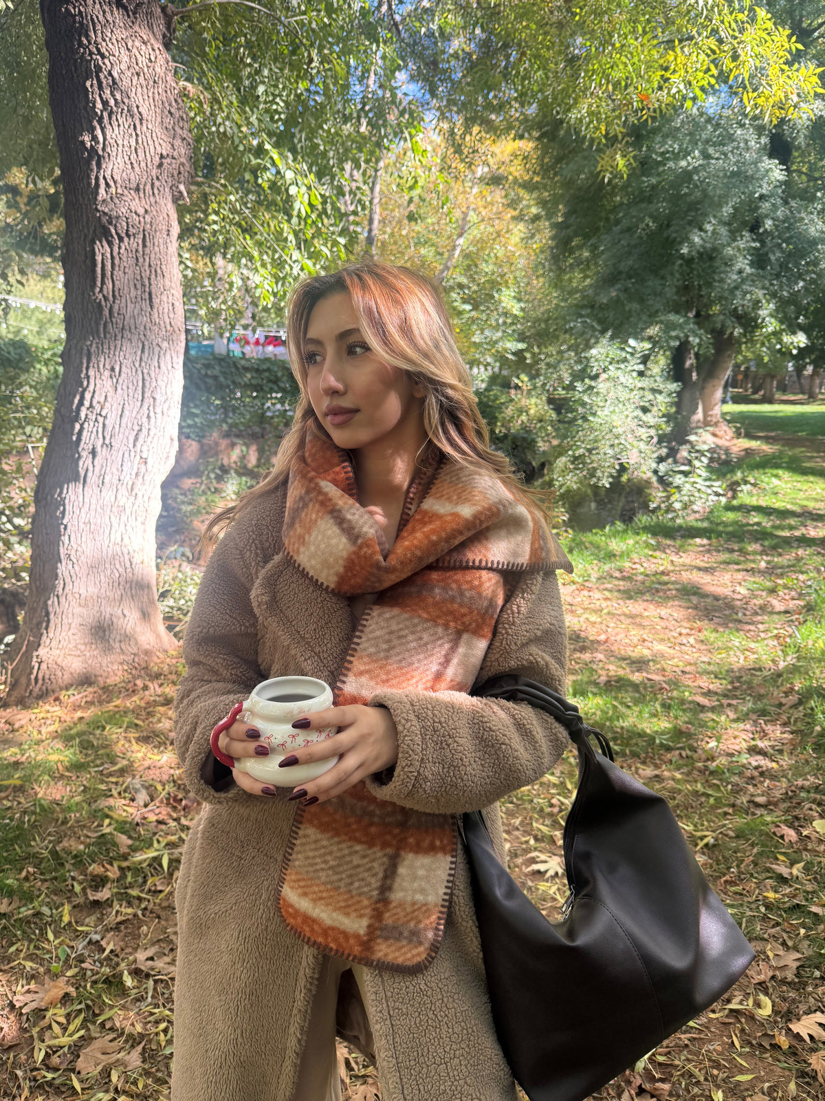Ekose Desenli Bukle Şal