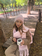 Pembe İtalyan Püsküllü Atkı