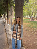 Ekose Desenli Bukle Şal