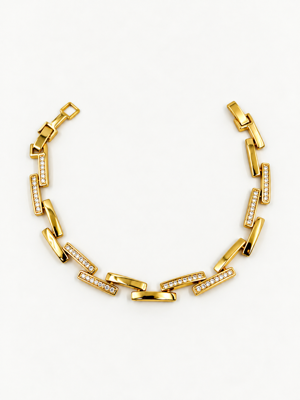 Taş Detaylı Geometrik Zincir Bileklik