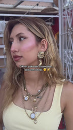 Katmanlı Vintage Saat Charm Kolye